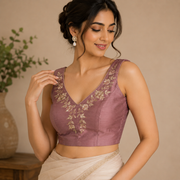 Midnight Plum Embroidered Blouse